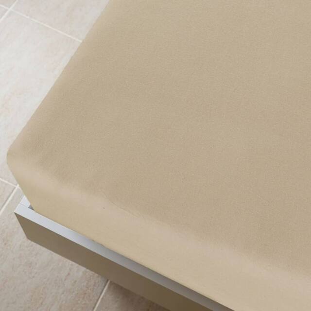 Berkfield Home Jersey Fitted Sheet Taupe 100x200 cm Cotton - image 1