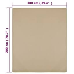 Berkfield Home Jersey Fitted Sheet Taupe 100x200 cm Cotton - thumbnail 4
