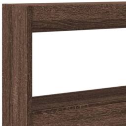 Berkfield Home Headboard Cabinet with LED Brown Oak 160x17x102 cm - Size: 160 x 17 x 102 cm - thumbnail 9
