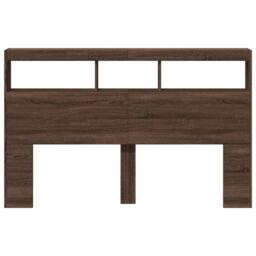 Berkfield Home Headboard Cabinet with LED Brown Oak 160x17x102 cm - Size: 160 x 17 x 102 cm - thumbnail 6