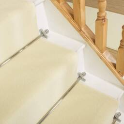 runrug Cream Plain Stair Carpet Runner - Size: 60 cm x 630 cm - thumbnail 4