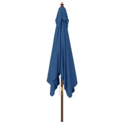 Berkfield Home Garden Parasol with Wooden Pole Azure Blue 300x300x273 cm - Size: 300 x 300 x 273 cm - thumbnail 4