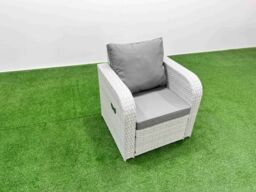 Fimous Outdoor Furniture with Love Sofa Patio Furniture 5 Seater in Light Grey - thumbnail 5