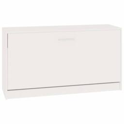Berkfield Home Shoe Bench High Gloss White 80x24x45 cm Engineered Wood - Size: 80 x 24 x 45 cm