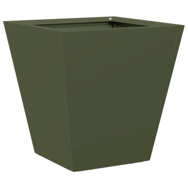 Berkfield Home Garden Planter Olive Green 30x30x30 cm Steel - Size: 30 x 30 x 30 cm - image 1