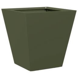 Berkfield Home Garden Planter Olive Green 30x30x30 cm Steel - Size: 30 x 30 x 30 cm