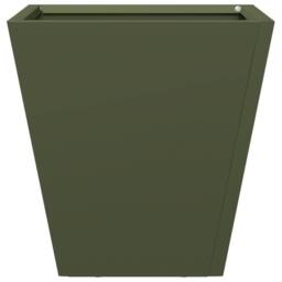 Berkfield Home Garden Planter Olive Green 30x30x30 cm Steel - Size: 30 x 30 x 30 cm - thumbnail 4