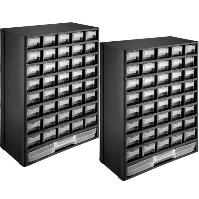 tectake Storage Bins Rack Set Of 2 - Black/White - image 1