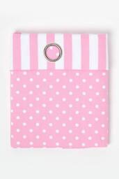 Homescapes Polka Dots Pink Ready Made Eyelet Curtain Pair - Size: 117 cm width x 137 cm drop - thumbnail 3