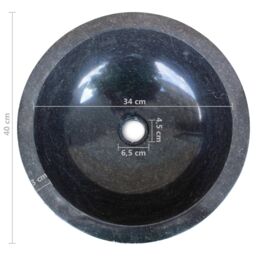 Berkfield Home Basin Marble 40 cm Black - thumbnail 6