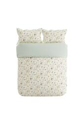 V & A 'Flora' Cotton Percale Duvet Cover Set in Cream - Size: King - thumbnail 4