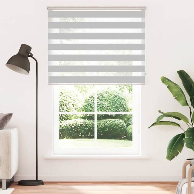 Berkfield Home Zebra Blind Light Grey 140x230 cm Fabric Width 135.9 cm Polyester - image 1