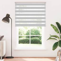 Berkfield Home Zebra Blind Light Grey 140x230 cm Fabric Width 135.9 cm Polyester - thumbnail 1