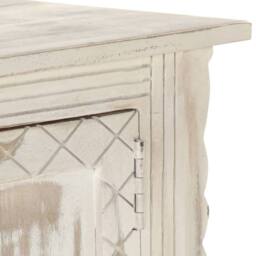 Berkfield Home TV Cabinet White 140x30x35 cm Solid Mango Wood - Size: 140 x 30 x 35 cm - thumbnail 6