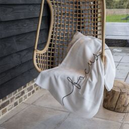 Benjamin Tate Design Text Focus Designer Blanket in Natural - Size: 120 cm x 150 cm - thumbnail 3