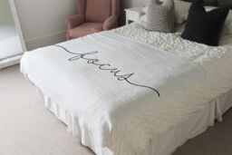 Benjamin Tate Design Text Focus Designer Blanket in Natural - Size: 120 cm x 150 cm - thumbnail 4
