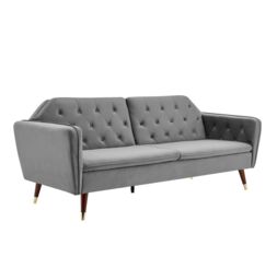 Bravich LTD Victoria Sofa Bed 3 Seater Velvet Click Clack in Grey - thumbnail 7