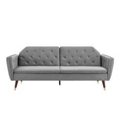 Bravich LTD Victoria Sofa Bed 3 Seater Velvet Click Clack in Grey - thumbnail 4