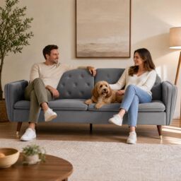 Bravich LTD Victoria 3 Seater Velvet Sofa Bed Convertible Guest Bed Settee in Light Grey - thumbnail 2