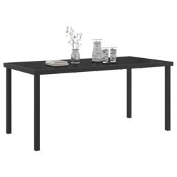 Berkfield Home Garden Table Black 160x80x73 cm Tempered Glass - Size: 160 x 80 x 73 cm - thumbnail 1
