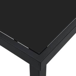 Berkfield Home Garden Table Black 160x80x73 cm Tempered Glass - Size: 160 x 80 x 73 cm - thumbnail 8