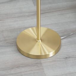 ValueLights Marissa Velvet Drum Shade with Brushed Gold Stacked Ball Floor Lamp in Grey - thumbnail 4