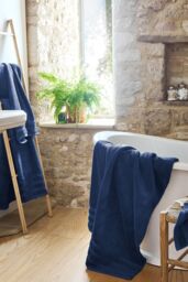 CHRISTY 'Antalya' 100% Turkish Cotton 6 Piece Luxury Bath Towel Set in Dark Blue - thumbnail 2