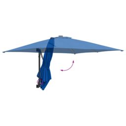 Berkfield Home Patio Umbrella Azure Blue Steel, Polyester Large Adjustable - thumbnail 8