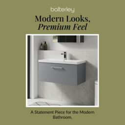 Balterley Bathroom Wall Hung 2 Soft Close Drawer Vanity Unit, Satin Green, 610mm in Grey - thumbnail 7