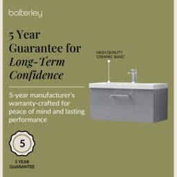 Balterley Bathroom Wall Hung 2 Soft Close Drawer Vanity Unit, Satin Green, 610mm in Grey - thumbnail 6