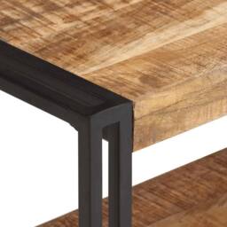 Berkfield Home TV Cabinet 120x30x40 cm Rough Mango Wood in Brown - Size: 120 x 30 x 40 cm - thumbnail 4