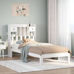 Berkfield Home Bookcase Bed without Mattress White 90x200cm Solid Wood Pine - Size: 90x200 cm - thumbnail 2