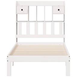 Berkfield Home Bookcase Bed without Mattress White 90x200cm Solid Wood Pine - Size: 90x200 cm - thumbnail 4