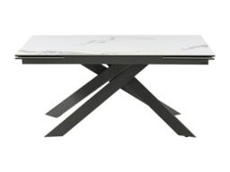 Vente-unique 6 - 10 Seater Extendable Dining Table In Ceramic & Metal - White and in Grey - thumbnail 6