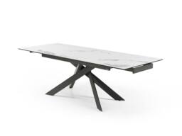 Vente-unique 6 - 10 Seater Extendable Dining Table In Ceramic & Metal - White and in Grey - thumbnail 4