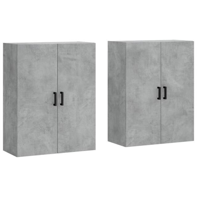Berkfield Home Wall Mounted Cabinets 2 pcs Concrete Grey 69.5x34x90 cm - image 1