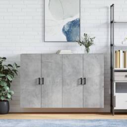 Berkfield Home Wall Mounted Cabinets 2 pcs Concrete Grey 69.5x34x90 cm - thumbnail 2