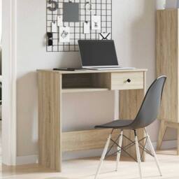 Berkfield Home Decorative Desk Sonoma Oak 80x40x75 cm Engineered Wood in Light Tan - Size: 80 x 40 x 75 cm - thumbnail 1