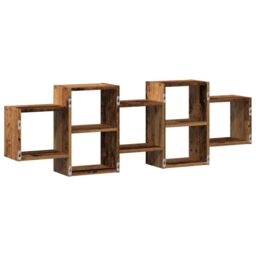 Berkfield Home Wall Shelf Old Wood 129x18x42 cm Engineered Wood in Brown - Size: 129 x 18 x 42 cm - thumbnail 6