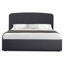 OAT Home Delamere Modern Low Headboard Upholstered Ottoman Storage Bed Frame in Charcoal - Size: King - thumbnail 8