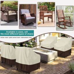 KORVIXA Outdoor Garden Furniture Seat Covers in Beige - Size: 100 cm x 100 cm - thumbnail 5