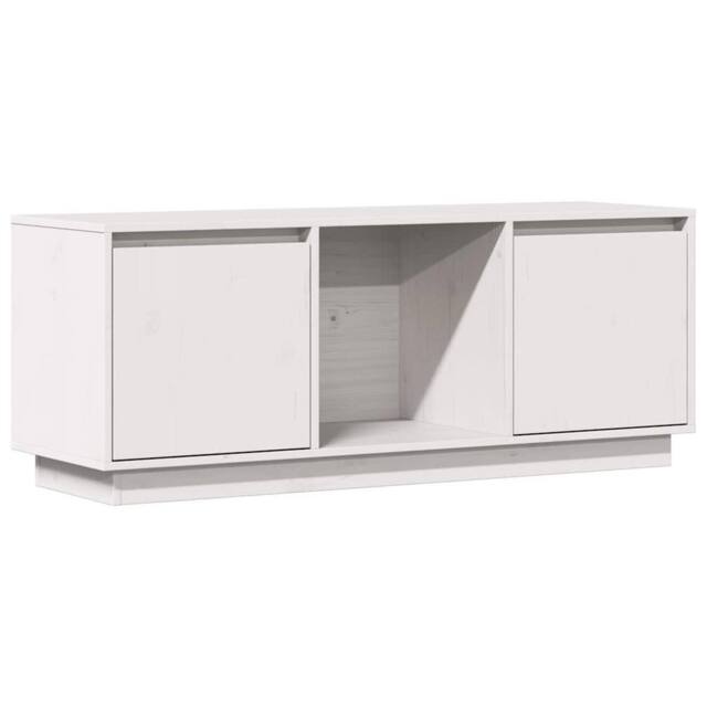 Berkfield Home TV Cabinet White 110.5x35x44 cm Solid Wood Pine - image 1