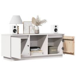 Berkfield Home TV Cabinet White 110.5x35x44 cm Solid Wood Pine - thumbnail 4