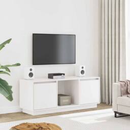 Berkfield Home TV Cabinet White 110.5x35x44 cm Solid Wood Pine - thumbnail 2