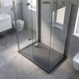 Balterley Contemporary Rectangular Shower Tray, 1200x760mm in Grey - thumbnail 3