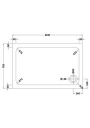 Balterley Contemporary Rectangular Shower Tray, 1200x760mm in Grey - thumbnail 2