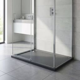 Balterley Contemporary Rectangular Shower Tray, 1200x760mm in Grey - thumbnail 4