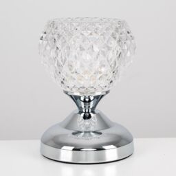 Silver Table Lamp Touch On/Off Dimmable