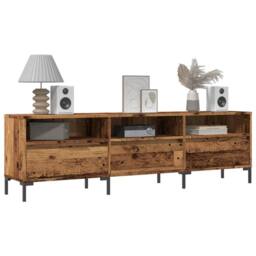 Berkfield Home TV Cabinet Old Wood 150x30x44.5 cm Engineered Wood in Brown - thumbnail 2