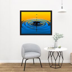 "Artery8 Wall Art Print Water Drop Splash Ripple Large Framed Wall Décor Art in White - Size: W18"" x H24""" - thumbnail 2